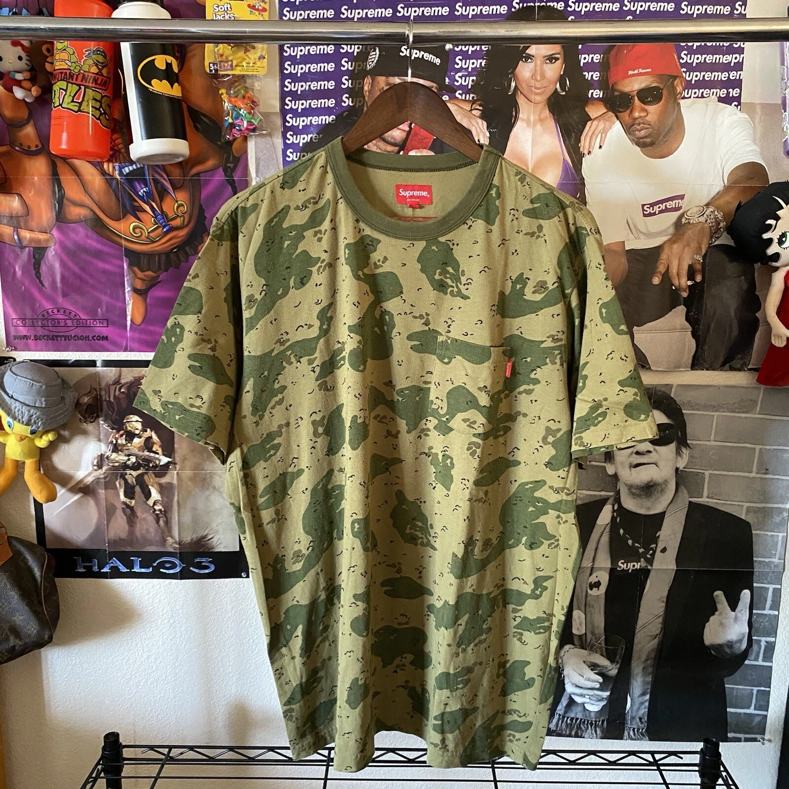 Supreme Pocket T Shirt puce camouflage vert 2012