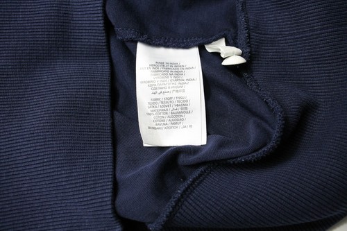 GANT Hoodie Men's SMALL Blue Logo 1/4 Button Drawstring Pullover - Picture 8 of 8