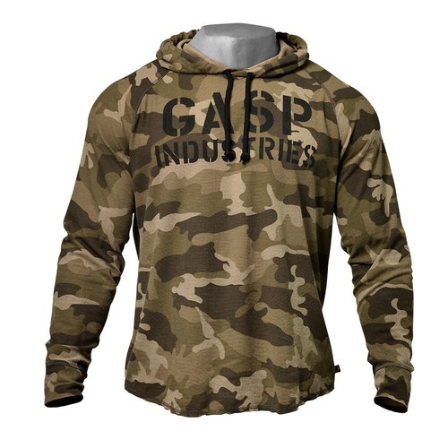 GASP Felpa con cappuccio termica a maniche lunghe (220733) bodybuilding fitness felpa con cappuccio - Foto 2 di 2