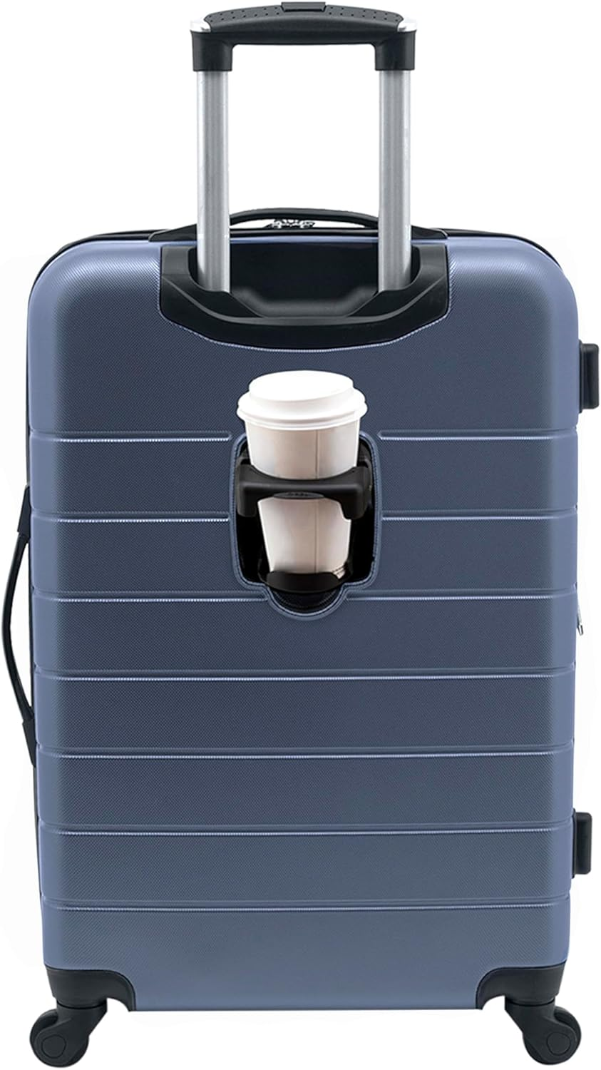 Smart Carry-On Luggage with Cup Holder & USB Port, Navy Blue, 20-Inch, Navy Blue-image