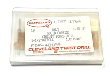 Cleveland Twist 1.25mm Solid Carbide Circuit Board Drills USA Made 10 Pack