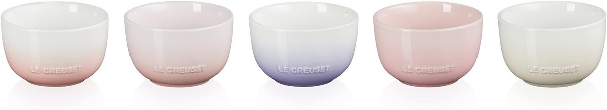 Le Creuset Sphere Rice Bowl Set of 5 Pink Collection Stoneware