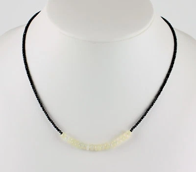 Negro Espinela Cadena Con Ópalo , de Piedras Preciosas, Facetada, Collar, Noble - Imagen 1 de 2