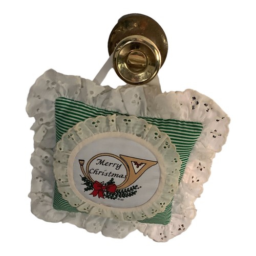 Vintage Pillow Country Cozy’s Originals Striped Merry Cristmas Pillow Doorknob - Picture 8 of 9