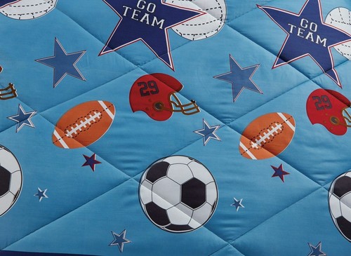Baseball Basketball Football Kids Sports Mini Bed in a Bag Comforter Set - Picture 4 of 11