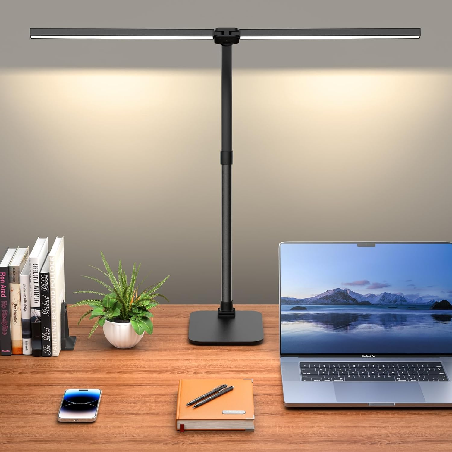 Desk Lamp Architect Task Dual Head Modern Flexible Gooseneck Tall Dimmable Light