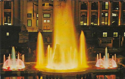 Vintage Canada Chrome Postcard Vancouver British Columbia Centennial Fountain