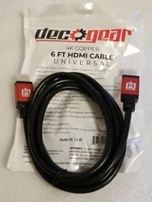 Deco Gear 6 FEET Universal 4K HDMI Cable Copper Conductors Cable 60hz DG6FTHDMI