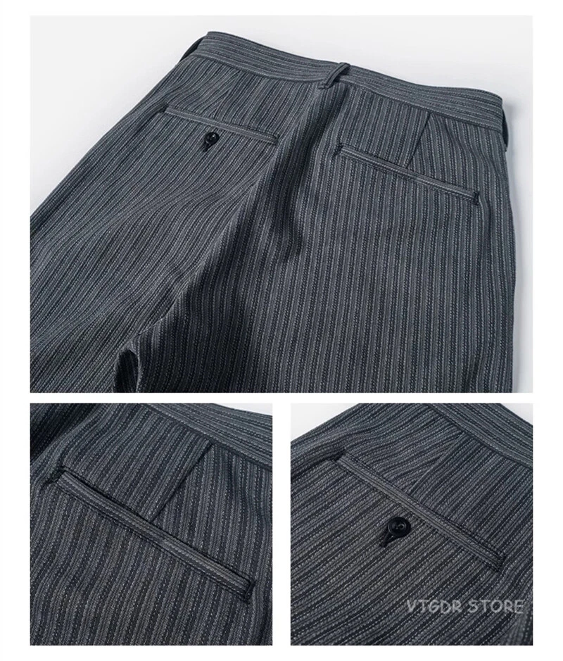 Men's 1930's Black and Grey Stripes Pants Vintage Style Suit