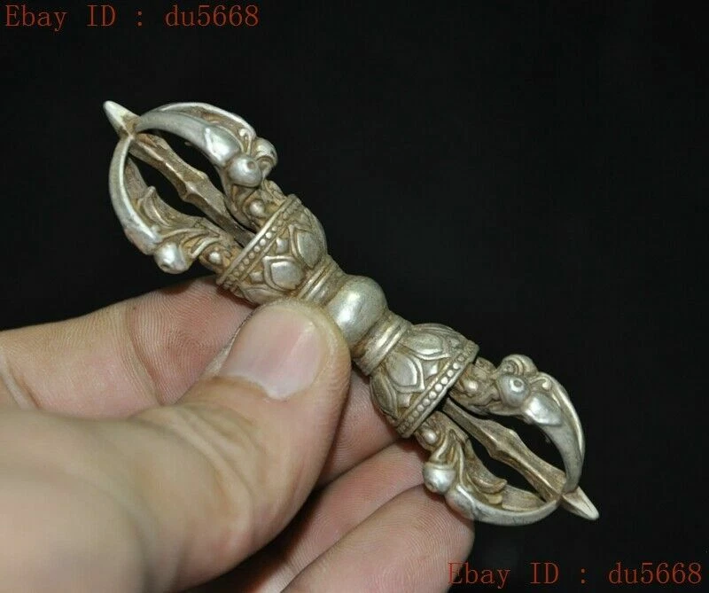 Estatua amuleto de plata budista tibetano - Foto 3 de 4