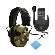Walker’s Razor Slim Electronic Muff (MultiCam Camo) w/ Walkie Talkie & Glasses