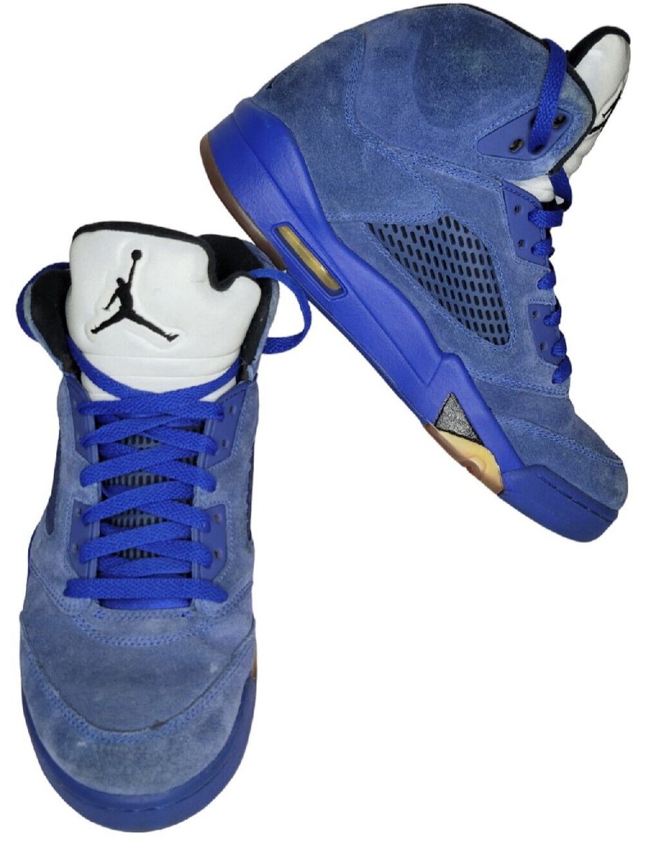 Nike Air Jordan 5 Retro Blue Suede 2017 136027-401 Shoes  display picture 1