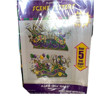 Mardi Gras Scene Center Add-On 2pcs 33.5x 65 In Party Supply Over 5 Feet High