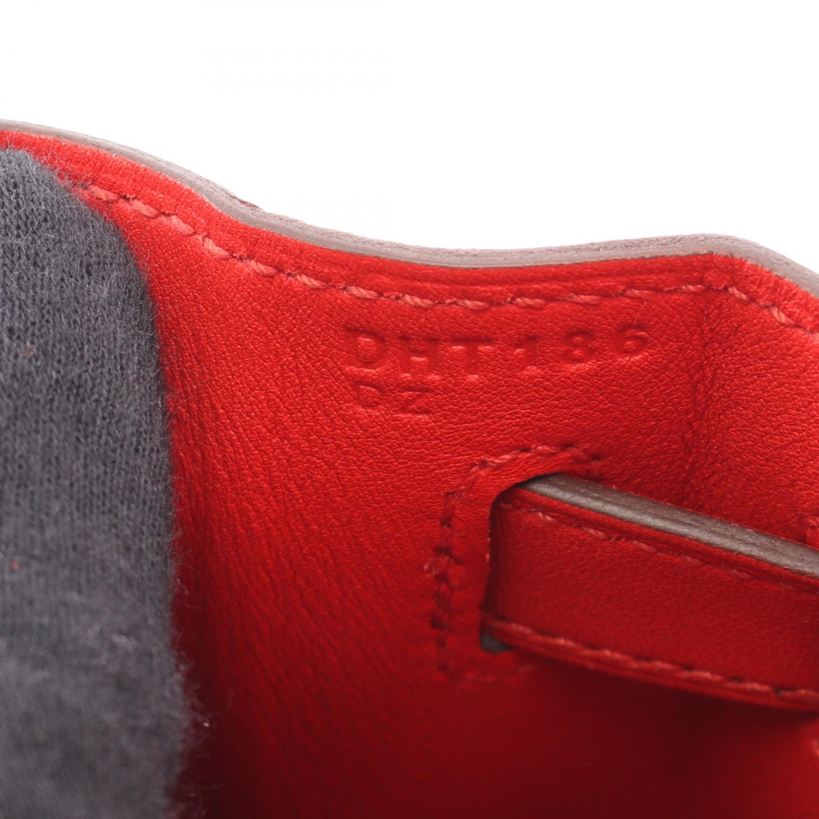 HERMES Kelly 28 shoulder Handbag D Toile H canvas Swift Ecru rouge coeur SHW thumbnail 5