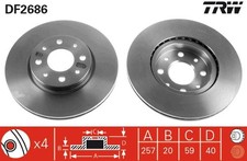 2x Bremsscheibe TRW DF2686 für LANCIA ALFA FIAT MAREA 155 BRAVO 146 TEMPRA BRAVA