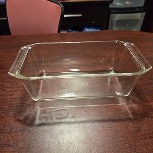 PYREX 1960's Vintage 215-B Clear Glass Loaf Pan - 9 x 5 x 3 in Baking Dish