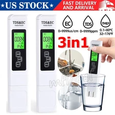 2pc TDS Meter Digital Tester Water Quality Testing Kits Drinking Water 0-9990ppm