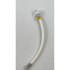 Braided Water Supply Line Hose 12in Hand Tighten Nut NSF 61-9 Toilet White