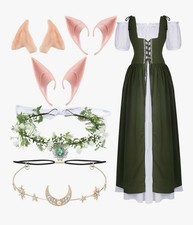 Women Renaissance Fairy Costume Cosplay Victorian Medieval Dress Outfit Size XS