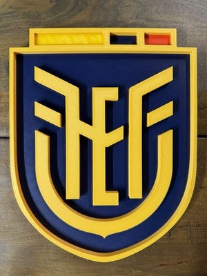 Ecuador Soccer Crest 3d Wall Sign Futbol Fan Plaque Man Cave Sports Decor