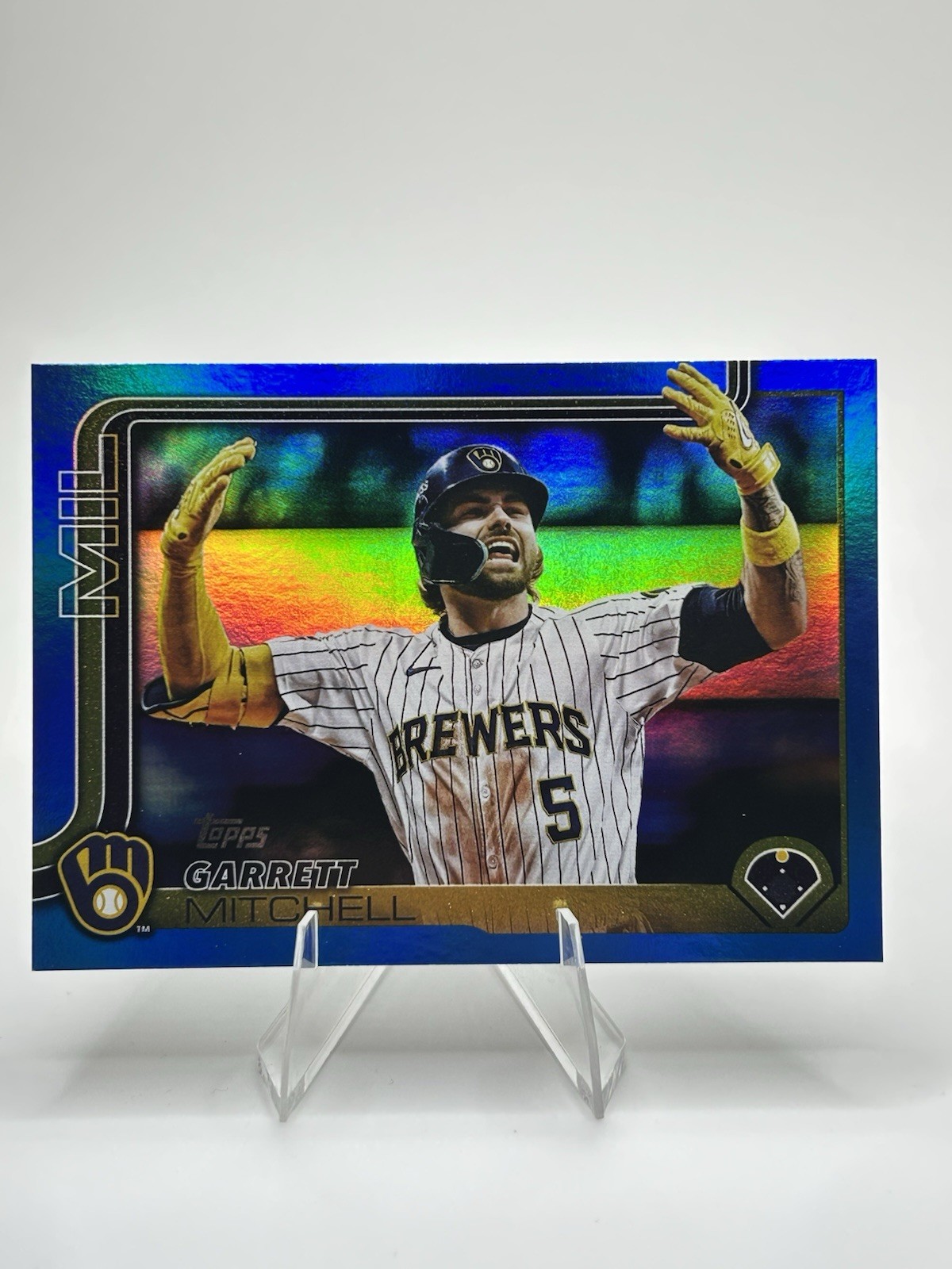 2025 Topps Series 2 - Garrett Mitchell #643 Blue Holofoil /150 Milwaukee Brewers