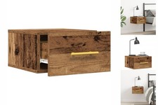 Nachtschrank Nachttisch Wandmontiert Altes Holz 35x35x20 Cm