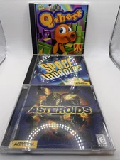 Space Invaders Asteroids Qbert - 3 game lot  (Windows / PC CD-Rom, 90s Excellent