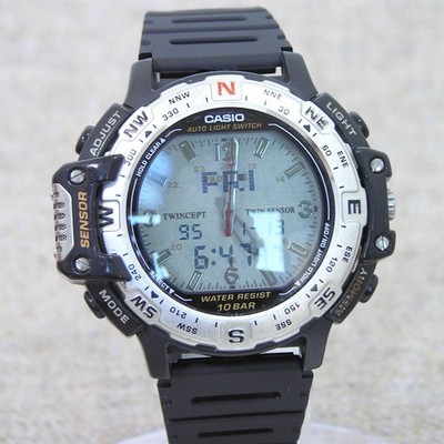 CASIO PRT-50 Watch 90s Retro Hiking Barometer Temperature Sensor Working Japan