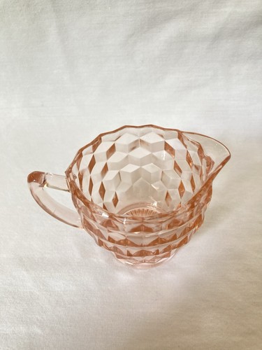 Vintage Jeannette Depression Glass Pink Cubist Creamer - Picture 3 of 6