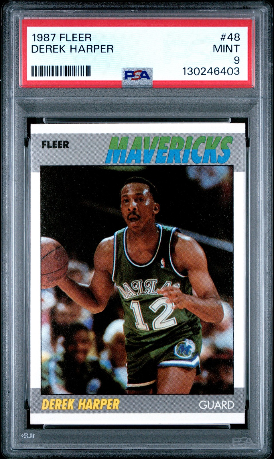 1987 Fleer Derek Harper #48 PSA 9