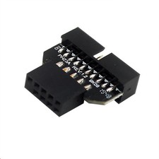 1Pc Panel Plug USB2.0 9-Pin Female to USB3.0 19-Pin Male Adapter For Mainboard e