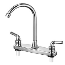 RV Non-Metallic Kitchen Faucet Two Handle-8" Main Body-High Arch-360 Swivel R...