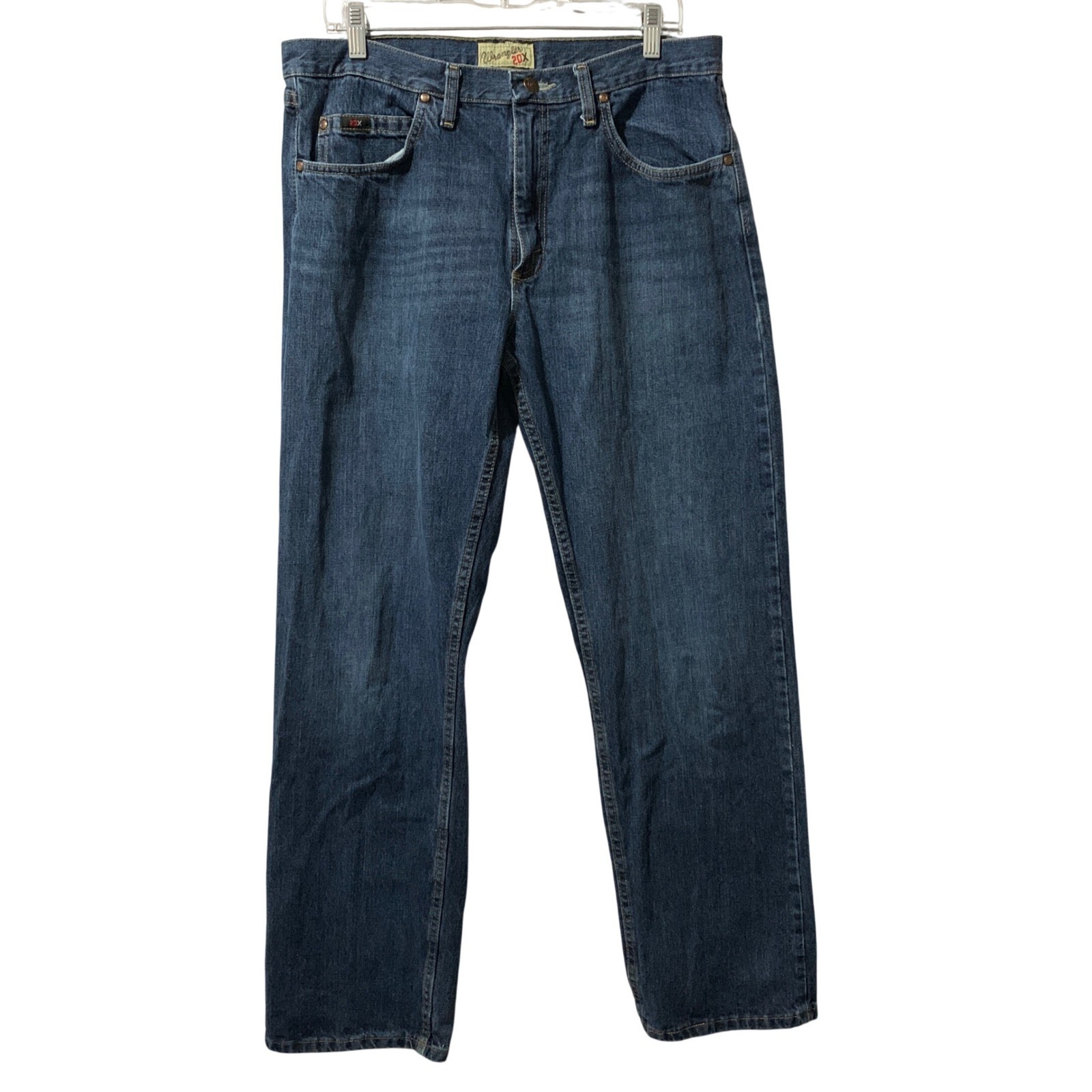 S 33x32 Blue Medium Wash Straight Leg