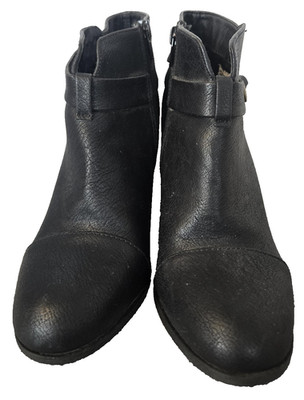 American Eagle Boots Womens Size 6.5 Black Ankle Booties Block Heel Zip Studded