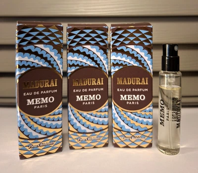 ~ NEW ~ SET OF 3 x MEMO PARIS MADURAI 5ml EAU DE PARFUM SPRAY MINI FRAGRANCES