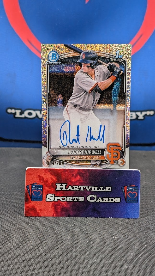 2025 Bowman Chrome Robert Hipwell Speckle 1st Refractor Auto /299 SF Giants