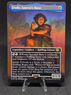 MTG Frodo, Sauron's Bane 0448 Lord of the Rings Borderless Promotional Foil NM