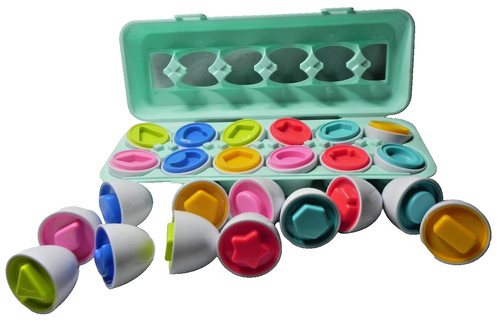 Brooklyn Lollipops Matching Eggs Toy Matching Egg Shapes with carton