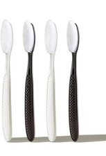 Large Long Head Toothbrush, 4-Pack, Upgraded Hard  Firm Charcoal Bristles, Whit