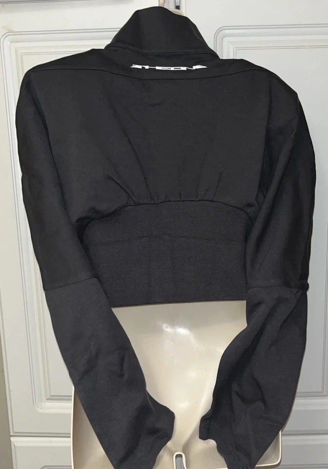 TI Dream Maker Los Angeles  Gray Cropped Jacket Shoulder Pads Sz L Streetwear - Image 3 of 4