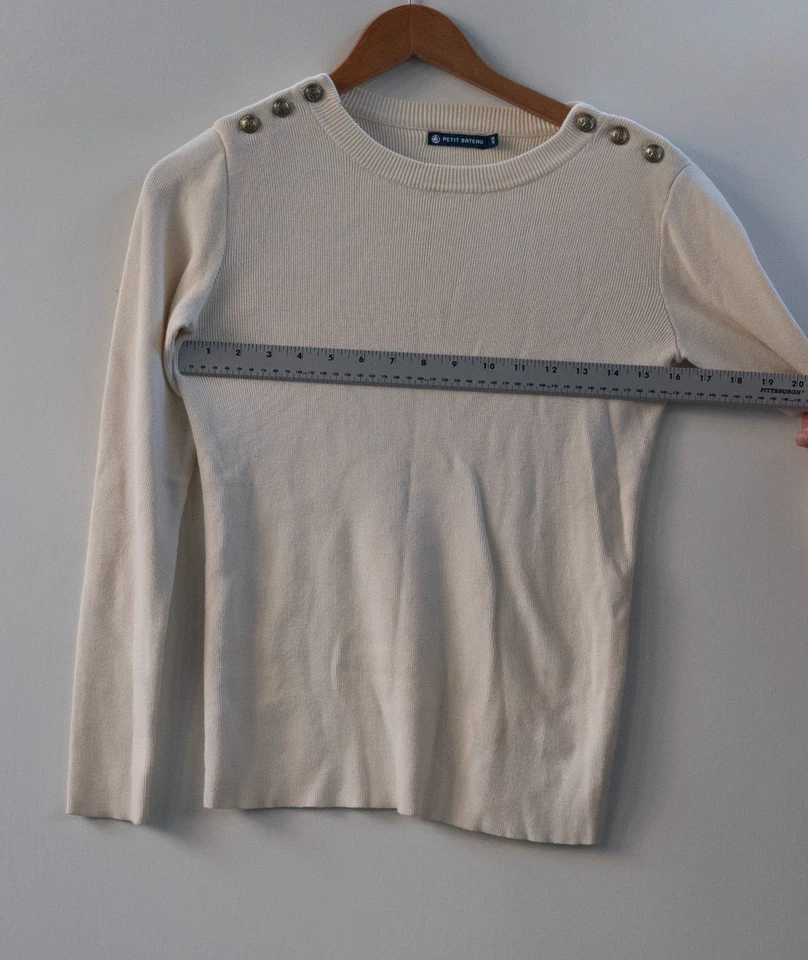 Petit Bateau Women 100% cotton Yacht Club Sailor Top in Ivory Size XS - Image 3 of 4