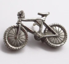 Cycling Lapel Pin Silver Tone Bike Rider Gift Bicycle Enthusiast Collectible
