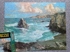 Jigsaw Puzzle Vtg Guild 304 Pc Ebb Tide Ocean Complete Machine Cut Whitman  X1