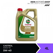 Castrol Edge TD 5W-40 VW Renault MB 229.51 229.31 API SN Motoröl 4 Liter Castrol Edge TD 5W-40 VW Renault MB 229.51 229.31 API SN Motoröl 4 Liter