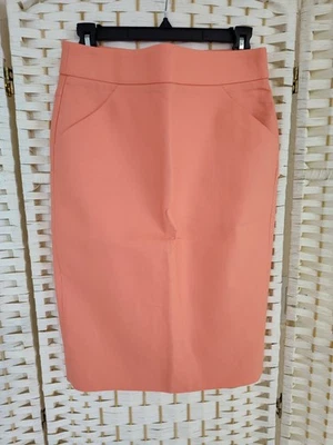 J.CREW The Pencil Skirt Coral Gr. 2 Taschen 100% Baumwolle Euro Sommer - Bild 1 von 4