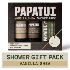 Papatui Shower Pack with Body Wash, Bar Soap and 2-in-1 Shampoo + Conditioner