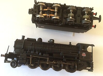 Jouef ho 8282 locomotive vapeur + tender mantes sncf type 140 c moteur + feux ok - Collection