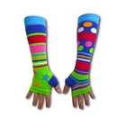 Fingerless Gloves Arm Warmers Winter Green Spots & Stripes United Oddsocks
