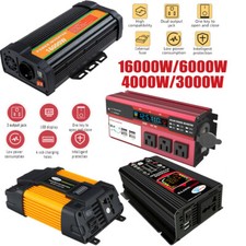 Car Power Inverter 16000/6000W Peak DC 12V to AC 110V Sine Wave Solar Converter