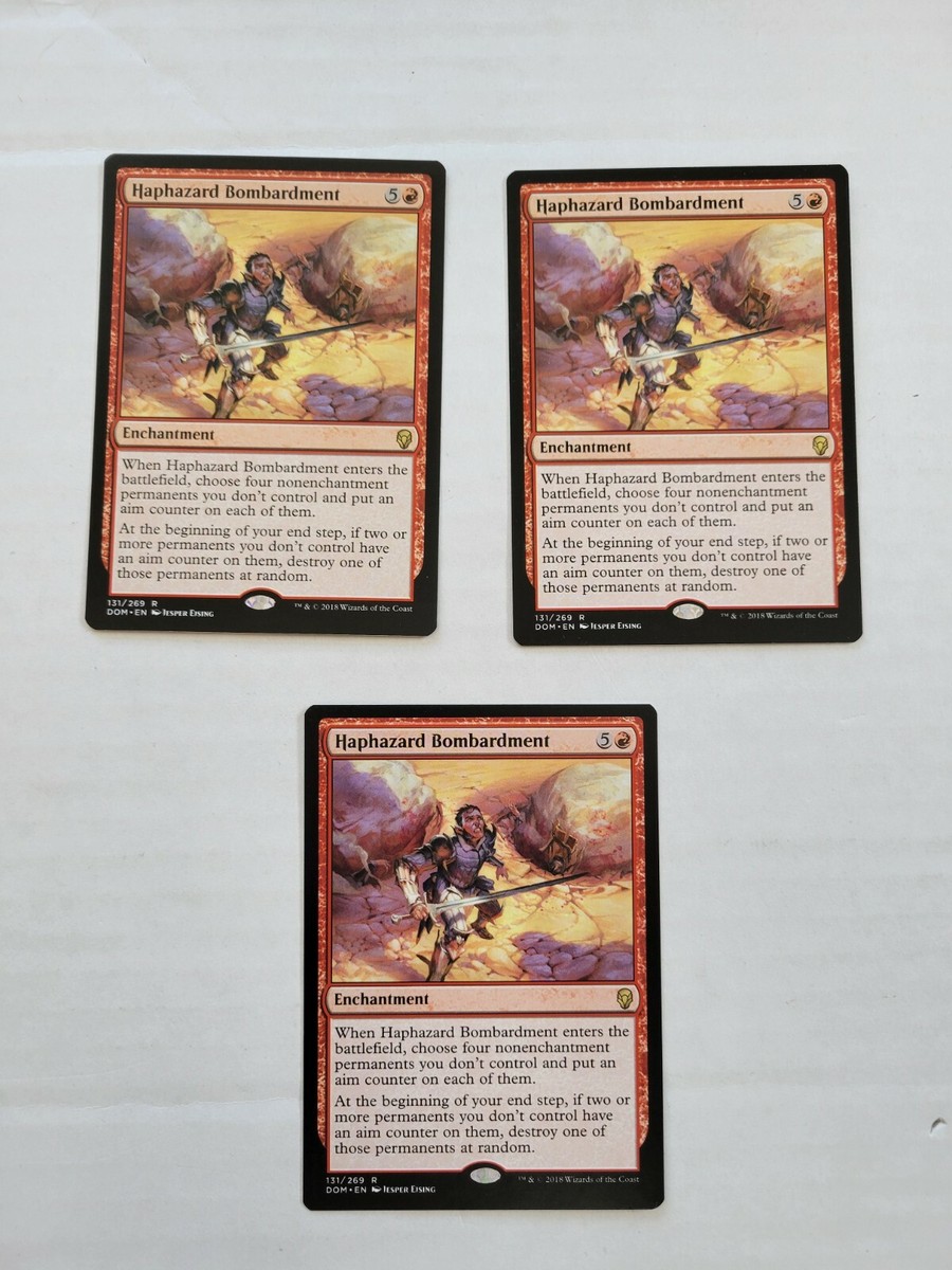 3x HAPHAZARD BOMBARDMENT Magic the Gathering MTG NM/M Dominaria red  enchantment | eBay